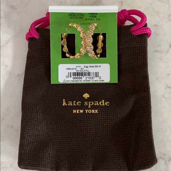 Kate Spade 14K gold hoops - Picture 2 of 2